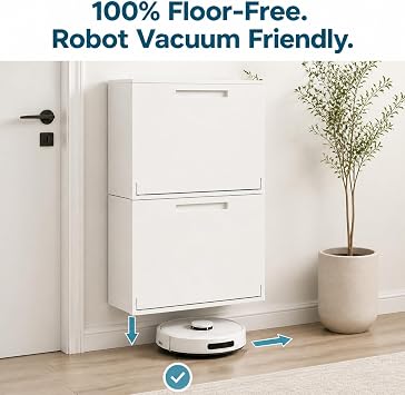 Vtopmart 7.8in Slim Plastic Wall Mounted Shoe Cabinet with Flip Drawers