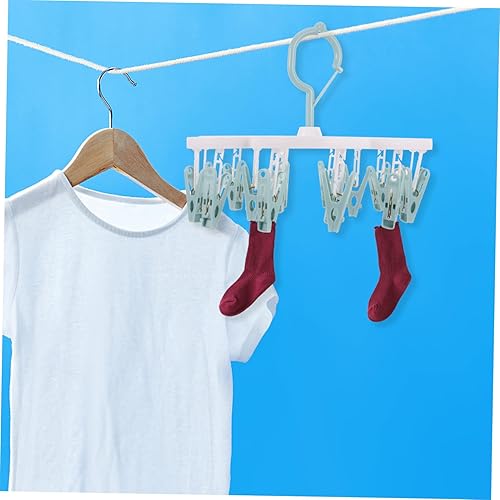 Miniatura 2 de 3 piezas de tendedero antideslizante con clip resistente colgador de clip resistente impermeable percha para pantalones estante portátil guantes