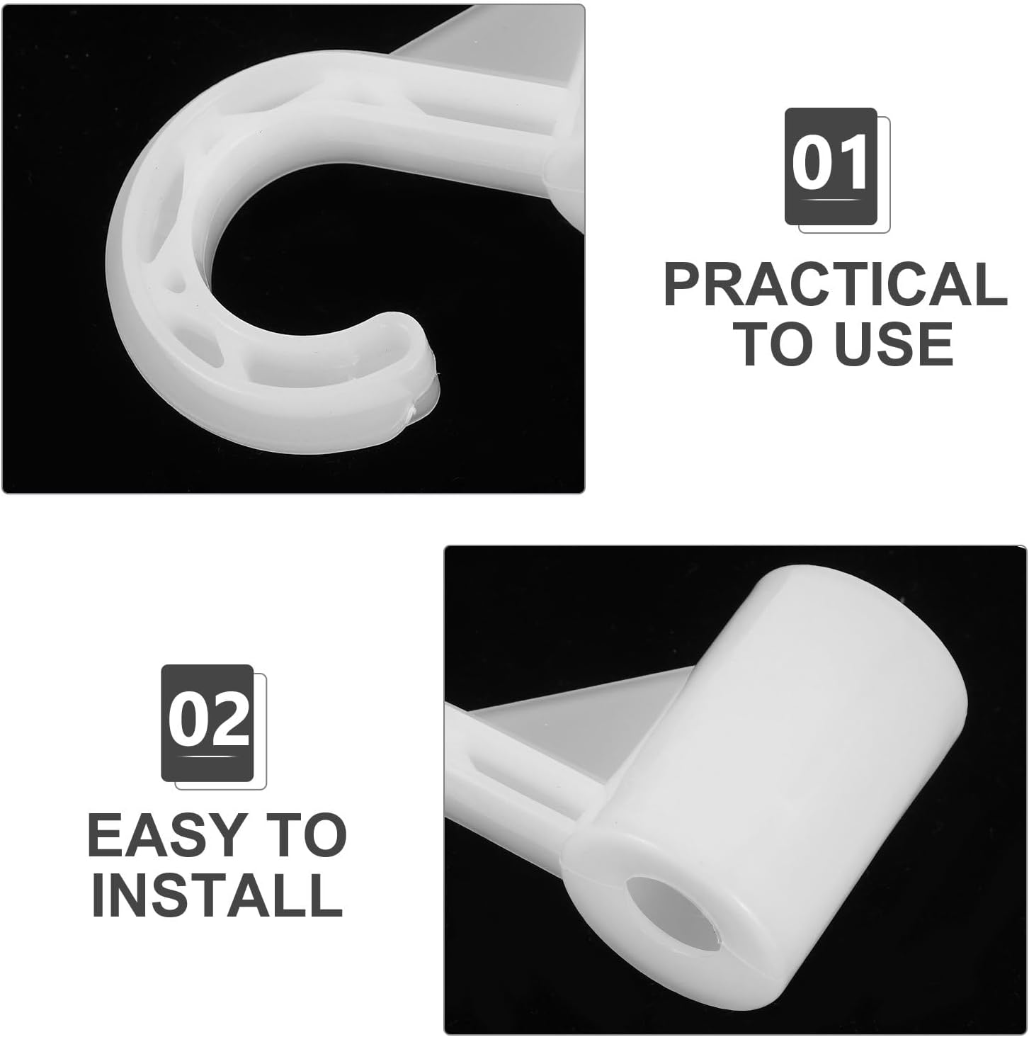 Generic 6pcs Closet Rod End Hanger: 25mm Wardrobe Rod Bracket Hook - Heavy Duty Plastic Closet Rail Holder - Connector Hooks For Wardrobe Clothes Tube