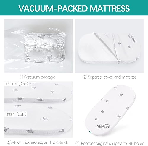 Miniatura 7 de Protector de colchón de moisés para bebé Delight de 33 x 20 pulgadas, Mika Micky, Dream On Me TravelerSkylar, Koolababy, Angelbliss, impermeable,