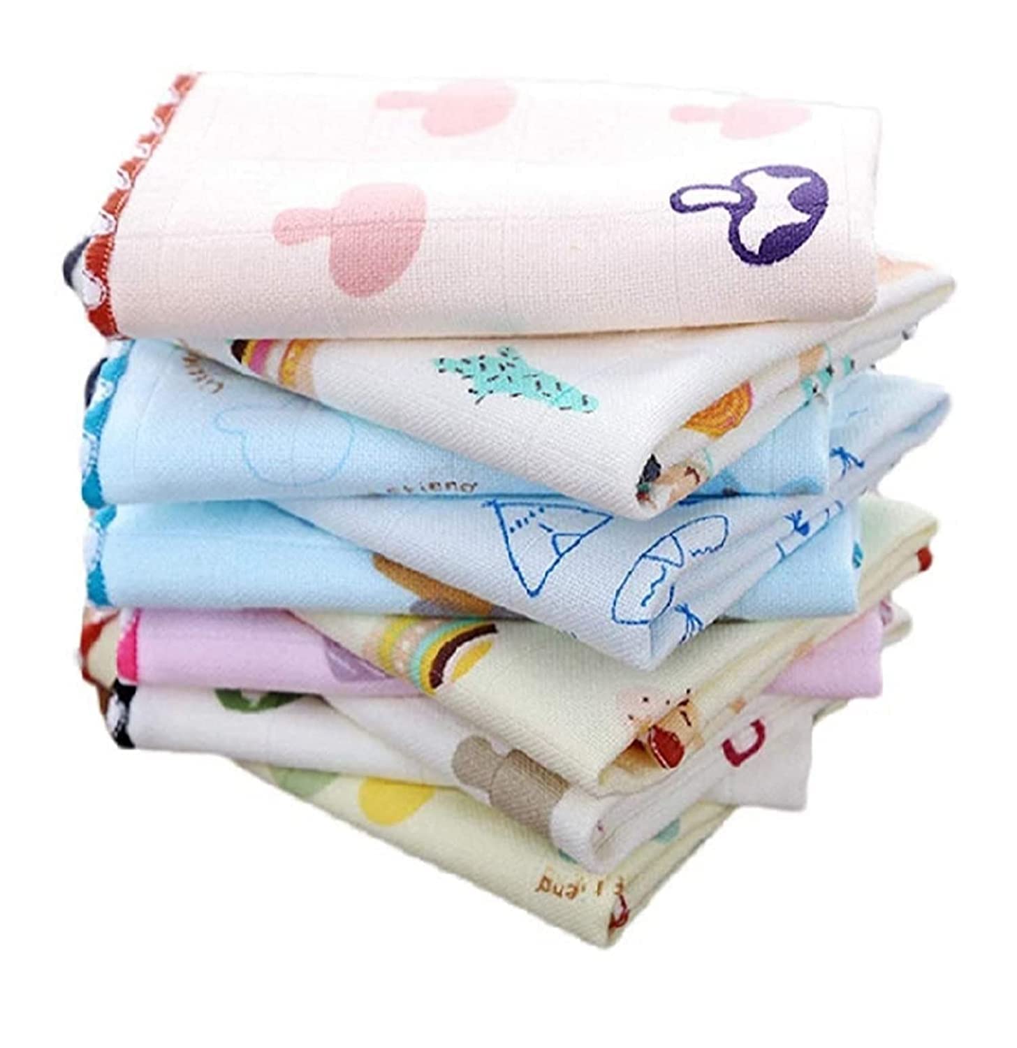 Cotton Handkerchief/Rumal/Face Towel Handkerchieves For Women's - Set of 6 (10" x 10") - Multicolored-image-21