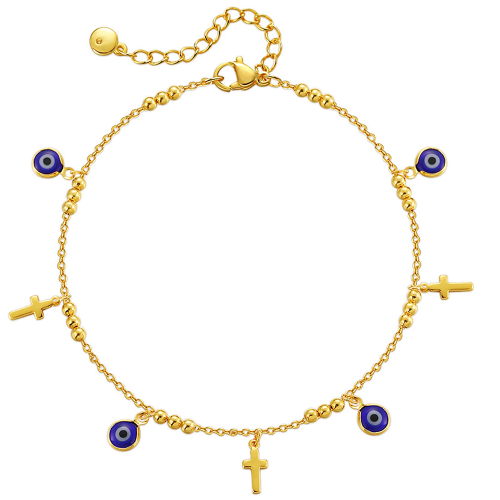 Yumikoo 18k Gold Plated Anklet, Women Adjustable Gold Tone Ankle Bracelet