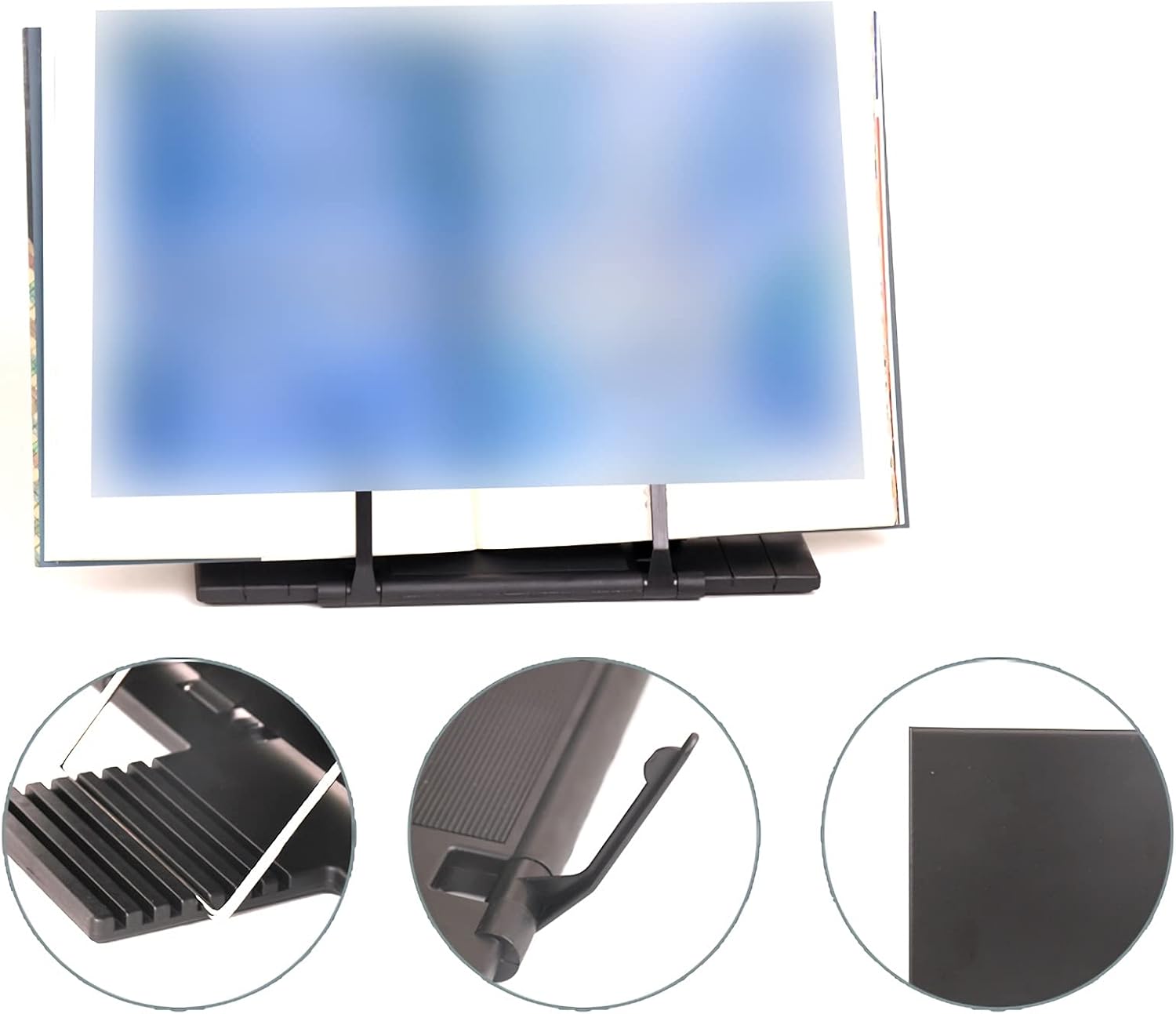 Book Stands and Holders for Reading Metal Portable Book Stand for Reading Adjustable Angle Bookstand Hands Free Holders Students Textbook Cookbook Tablet 11 x 7 inch for Kitchen and Office