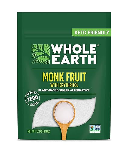 Whole Earth Edulcorante Edulcorante de frutas monje con eritritol, alternativa al azúcar a base de plantas, 12 onzas (paquete de 4)