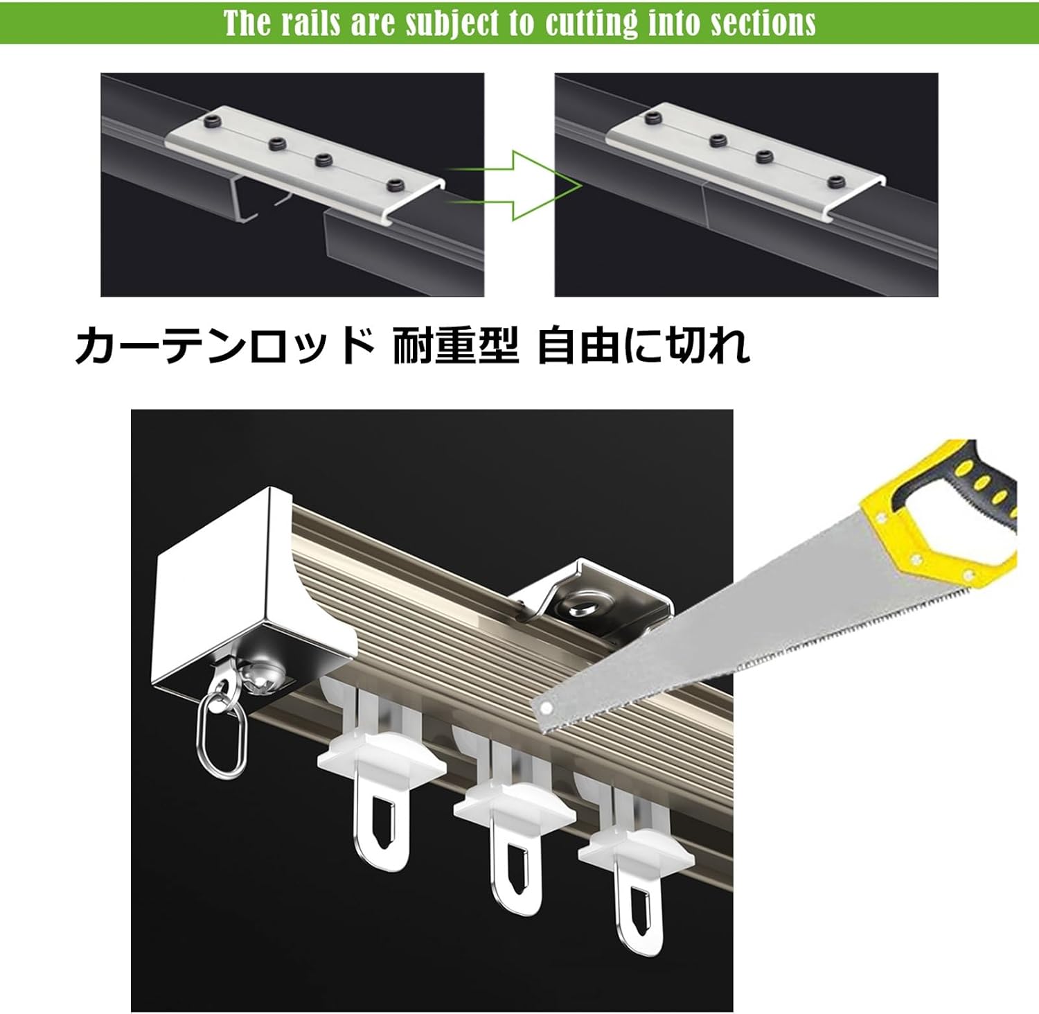 Aluminum Curtain Track System - Ceiling/Walls Mounted Sliding Rails with Accessories - Easy Curtain Hanging & Room Divider Solution - Durable & Versatile