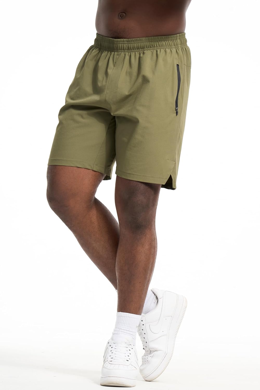 3-Pack Mens Woven Athletic Shorts Dry Fit Gym Shorts with Zipper Pockets Drawstring for Activewear - Image 2