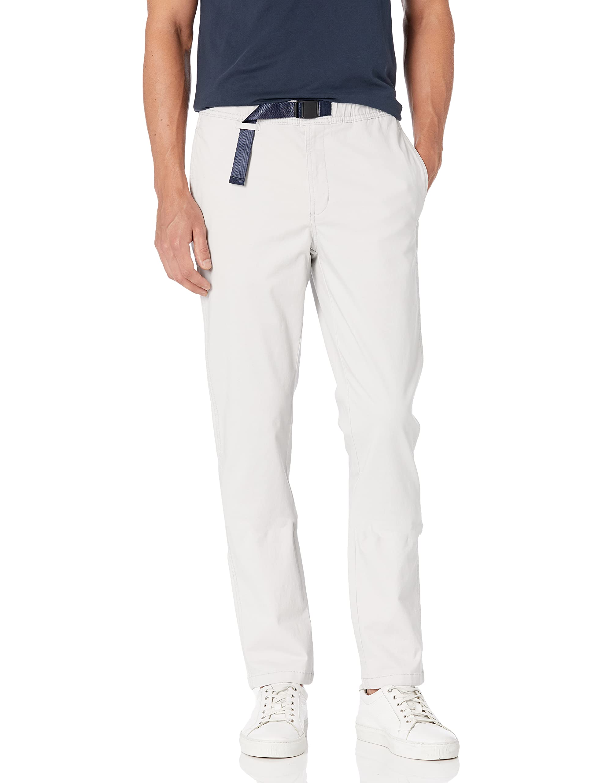 Men's Slim Fit Belted Elastic Waist Pant