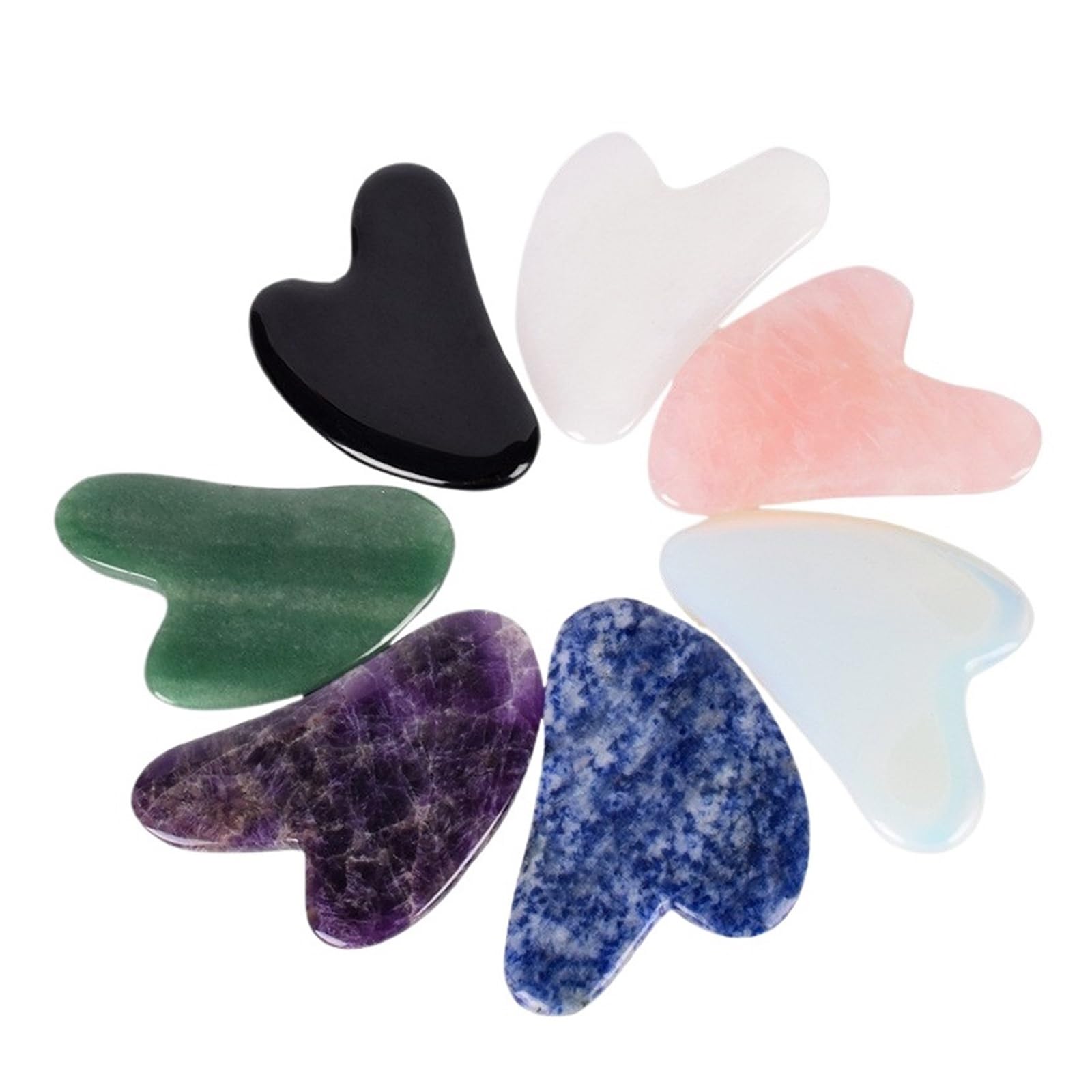 Natürliches Jade-Gua-Sha-Schaber-Massagegerät, Rosenquarz-Guasha-Massagebrett, Facelifting, schlanker Gouache-Schaber, Schabplatte(Natural Black)