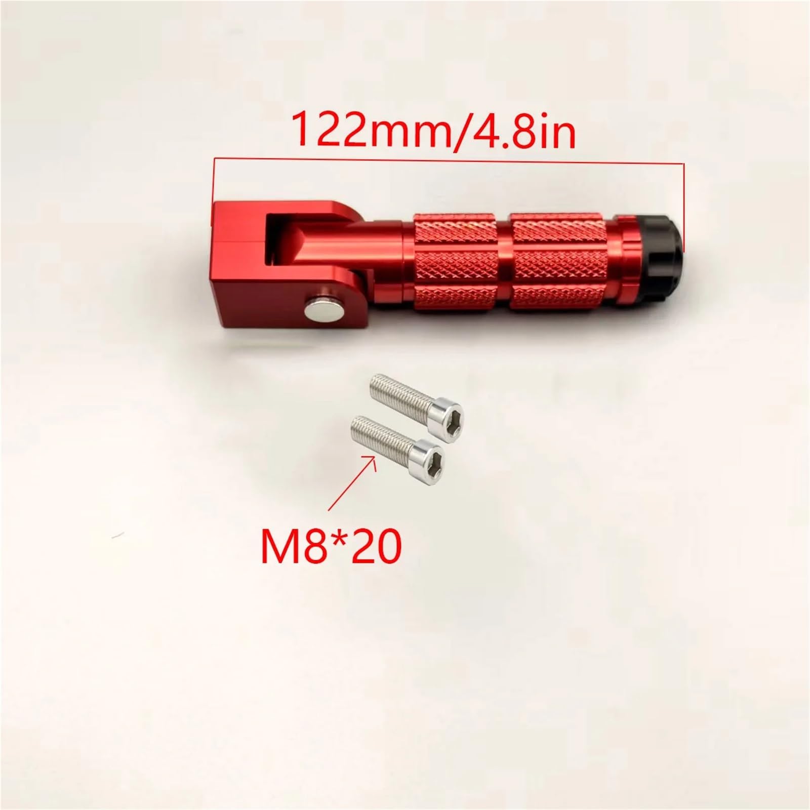 wspornik Pedały Podnóżek motocyklowy 8mm Uniwersalny składany podnóżek kompatybilny z motocyklami, rowerami, pojazdami, motorowerami, kartami, skuterami(Red)