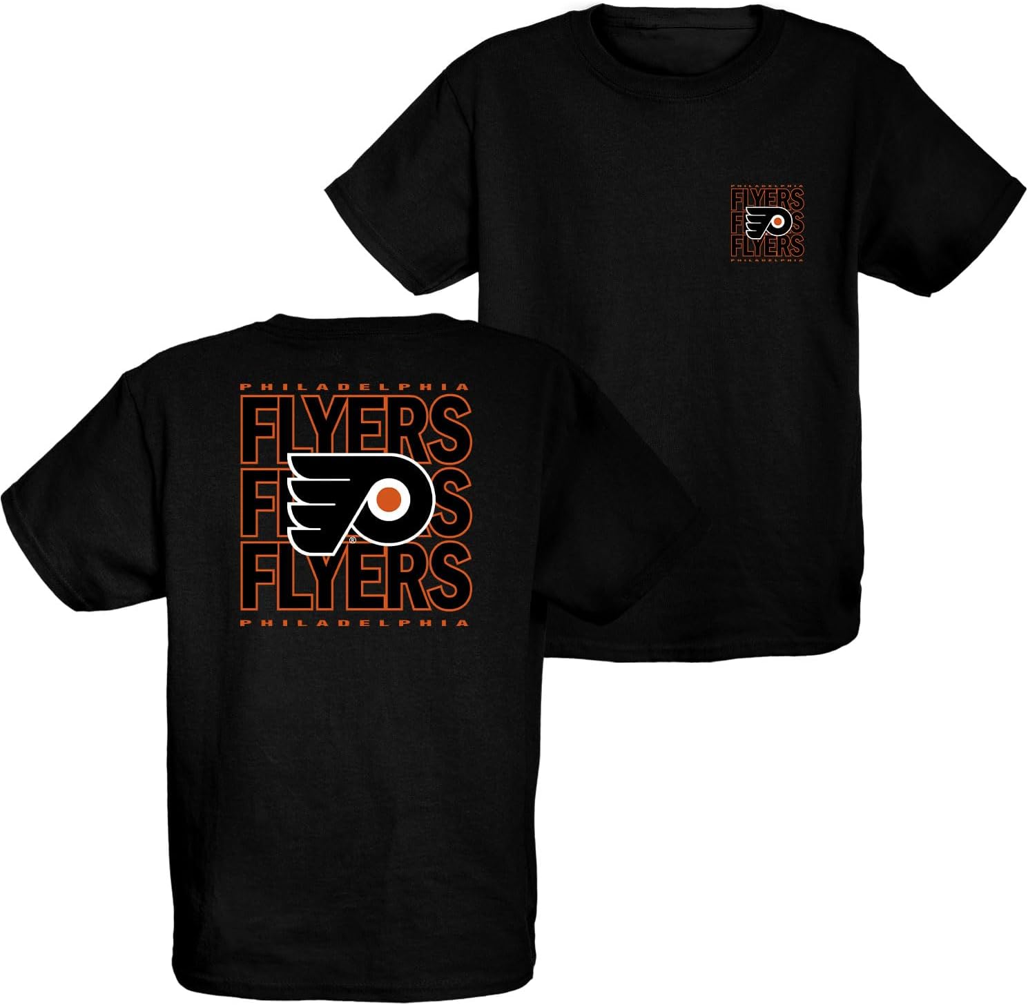 Blue 84 Unisex Kid's NHL Officially Licensed Youth T-Shirt Front/Back Curl Team Color