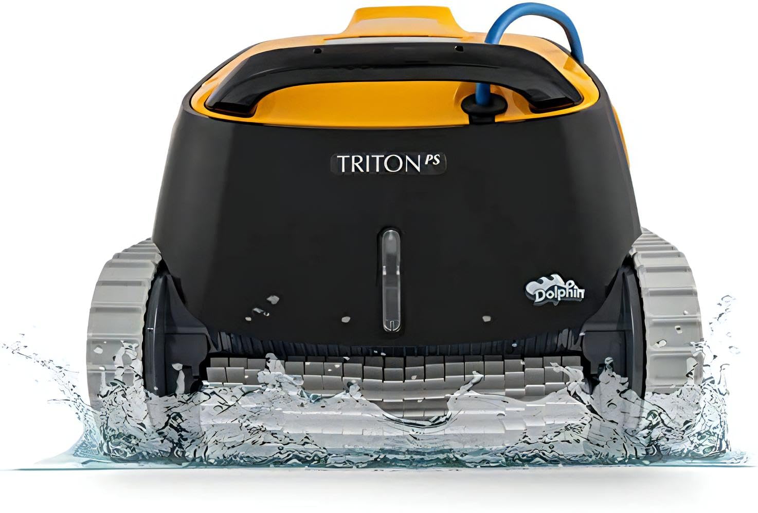 DolphinTriton PS Automatic Robotic Pool Vacuum Cleaner, Always Cleaning, Never Charging, with Scrubber Brush, Ideal for In-Ground Pools up to 50 FT in Length
