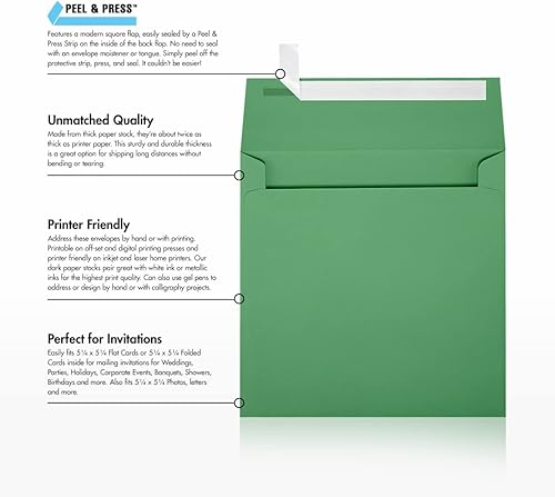 Vista 18 de Sobres cuadrados de 5 1/2 x 5 1/2, Seafoam