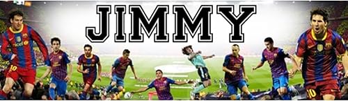 Barcelona FC - 8.5"x30" Personalized Name Poster, Customize Name Sign, Birthday Party Banner