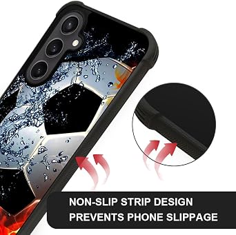 CARLOCA Compatible with Samsung Galaxy S24 Plus S25 Plus Case,Sizzling Soccer Mate Pattern Ultra Protection Shockproof Soft Silicone TPU Non-Slip Back for Samsung Galaxy S24 Plus S25 Plus