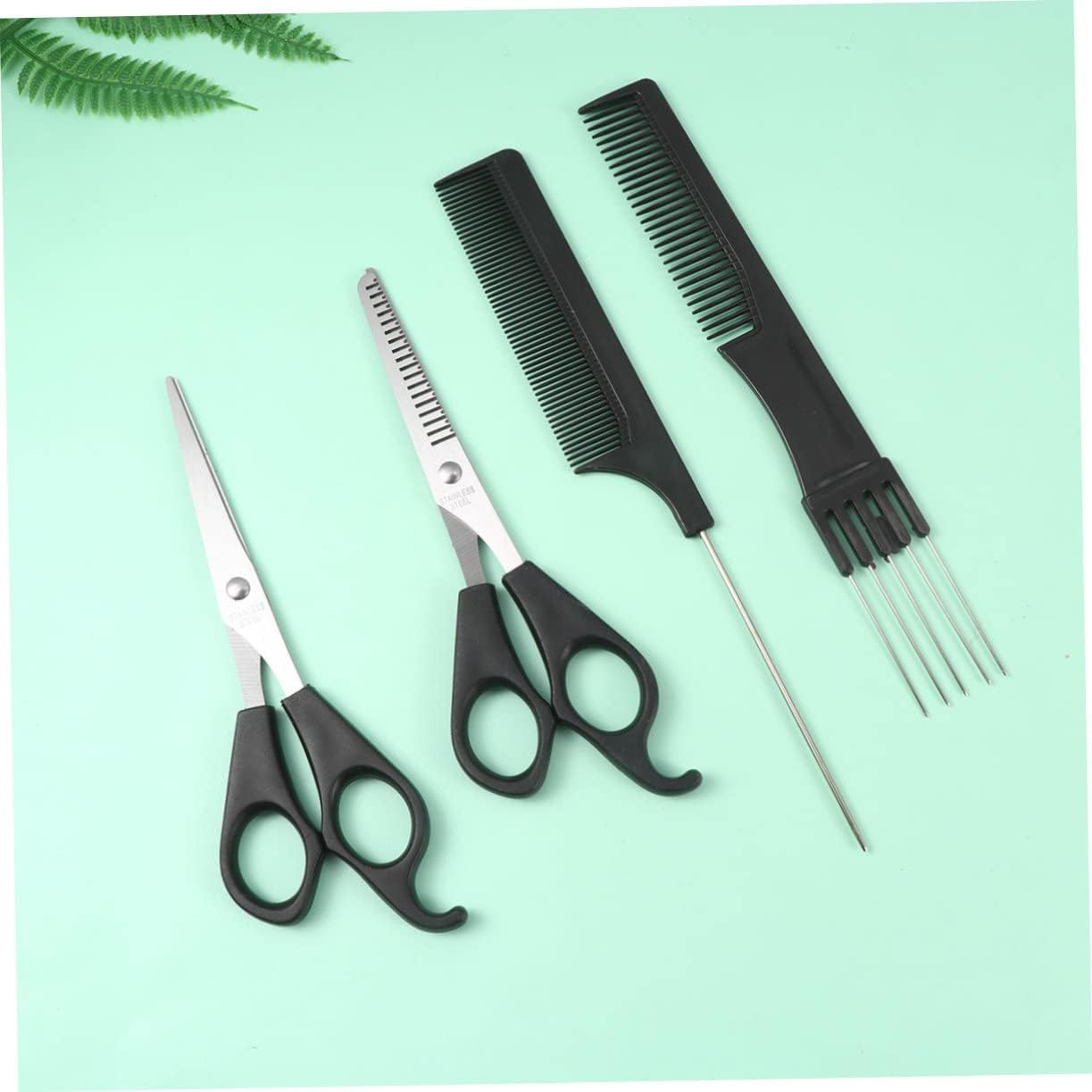 Hair Cutting Tool Set Barber Comb Scissor Brush Kit for Men Home Salon Use
