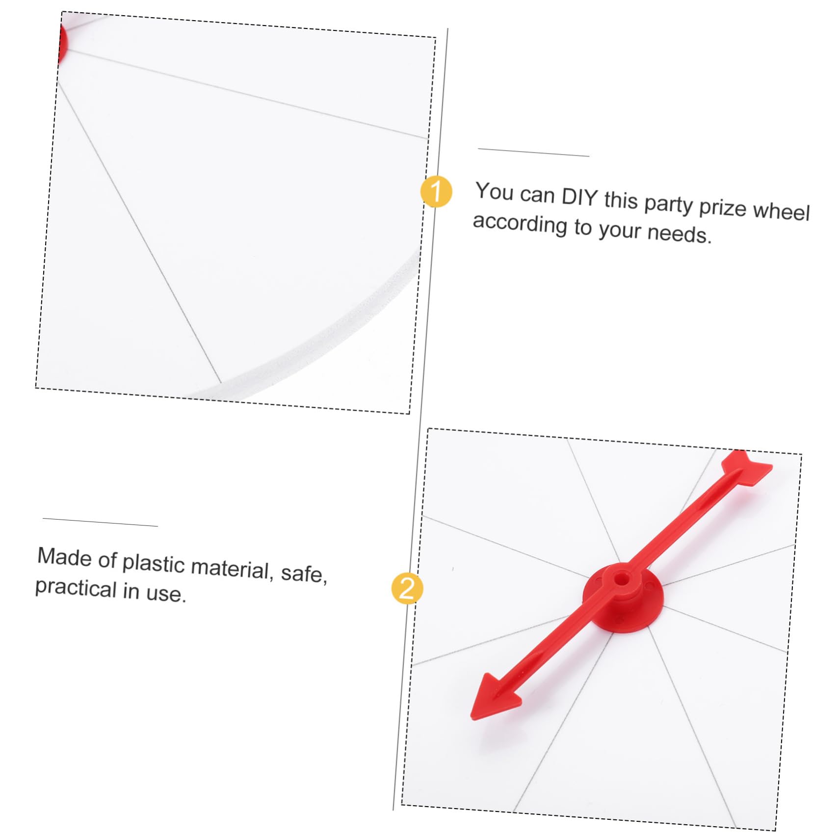 HOLIDYOYO DIY Spinning Wheel Prize Fortune Game Wheel for Adults Boys and Girls Rotating Party Wheel Carnival Game Props Portable Tabletop Prize Wheel