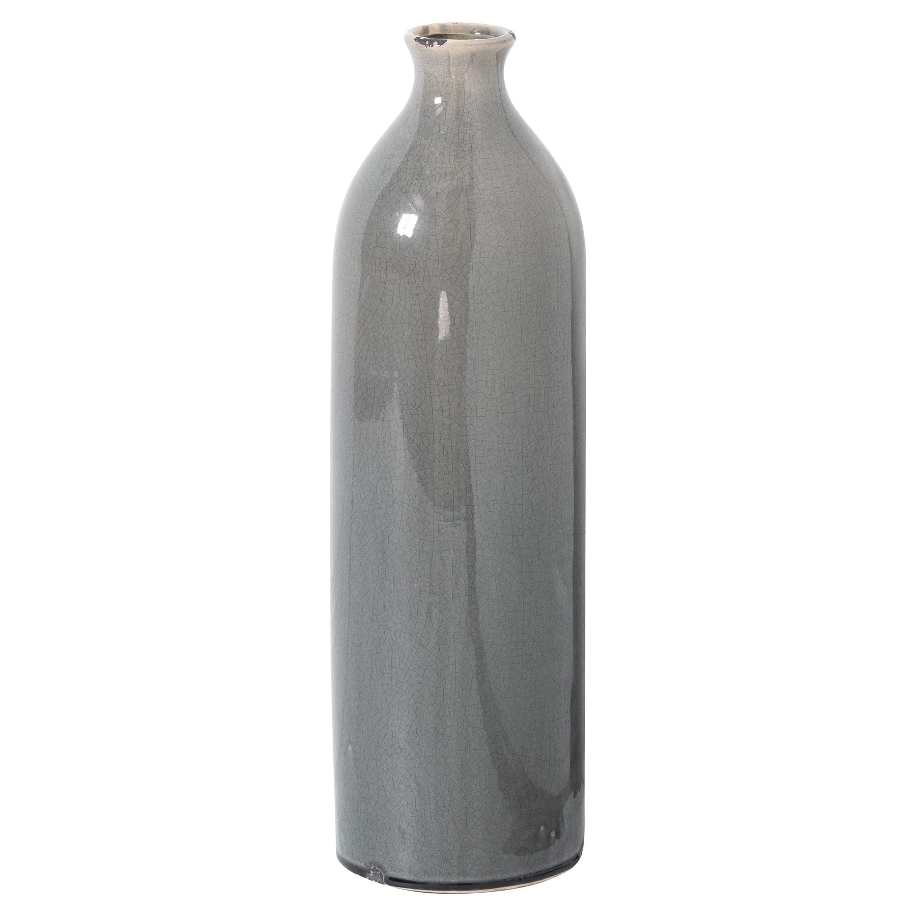 Hill Interiors Garda Grey Glazed Gisela Vase, Mixed, 57 x 17 x 3.2cm