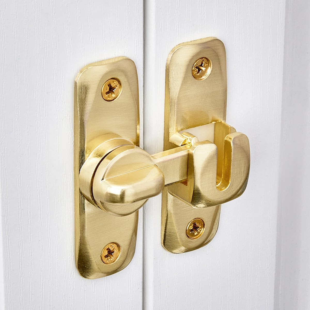 INIRET Barn Door Latches,Gold 90/180 Degree Gate Lock,Zinc Alloy Right Angle Door Lock Latch,Flip Gate Latches Hardware,Door Security Sliding Door Latch Lock fo Cabinets,Bathroom,Barn Door
