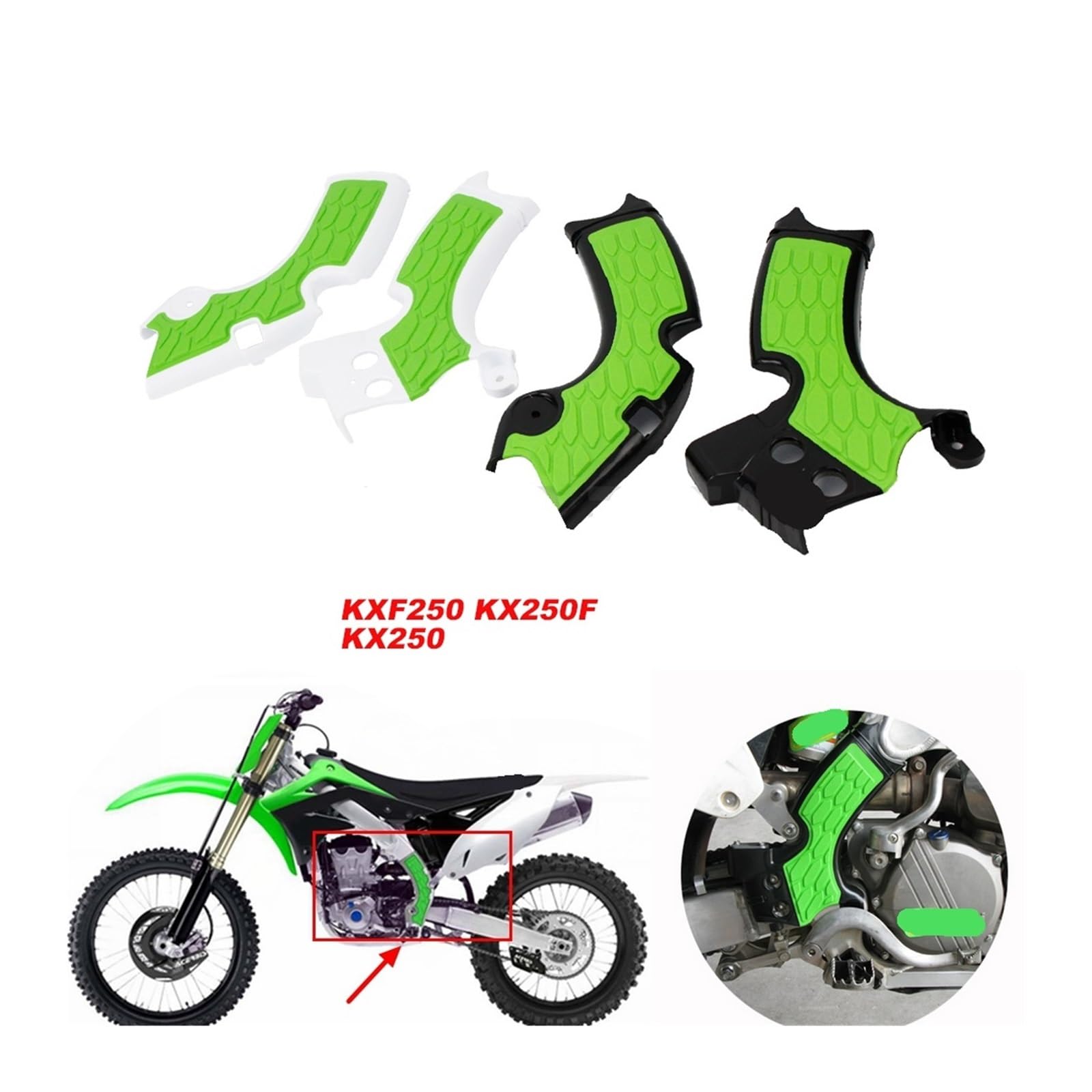 Protections de Cadre de Moto compatibles avec Les Protections de Cadre Tout-Terrain KXF250, KX250F, KX250, KX, KXF 250, KX 250F