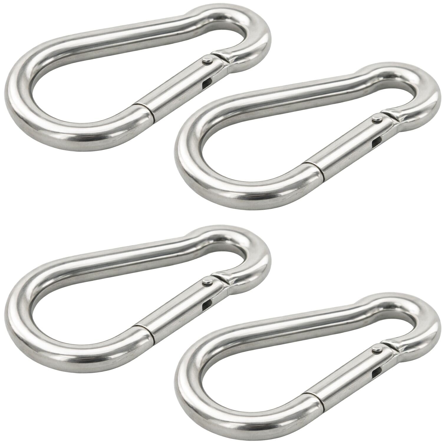 Mousqueton de pompier 10 x 100 mm vasalat lot de 4 en inox résistant 237 kg