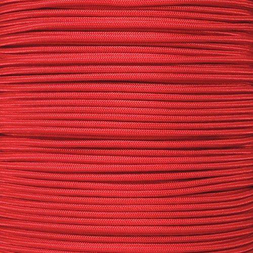 Paracord Planet Tactical Nylon Cord 275 LB Tensile Strength 5 Strand Core Paracord Spools - 250 Foot and 1000 Foot Size Options (Imperial Red, 1000 Feet)