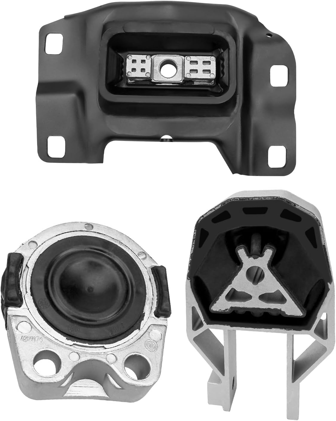 Engine Motor and Transmission Mount Kit Fit for Ford Focus 2.0L L4 Engine 2012-2018 Replace CV6Z6068A AV6Z6068A A5312 A5612 3214 3103 3238 A5520 EM4057 5S4Z-6038BB, 3 Pcs