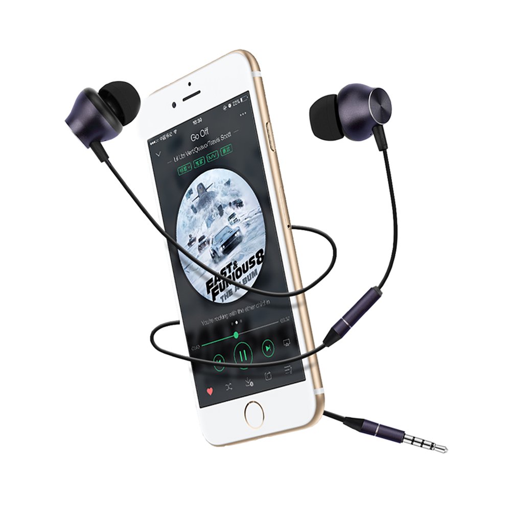 Metal Headphones with Microphone, Wired Stereo Earphones in-Ear 3.5mm Noise Cancelling for PC, iPhone, iPad, Samsung, Android,MP3 & MP4 Players (Tarnish)
