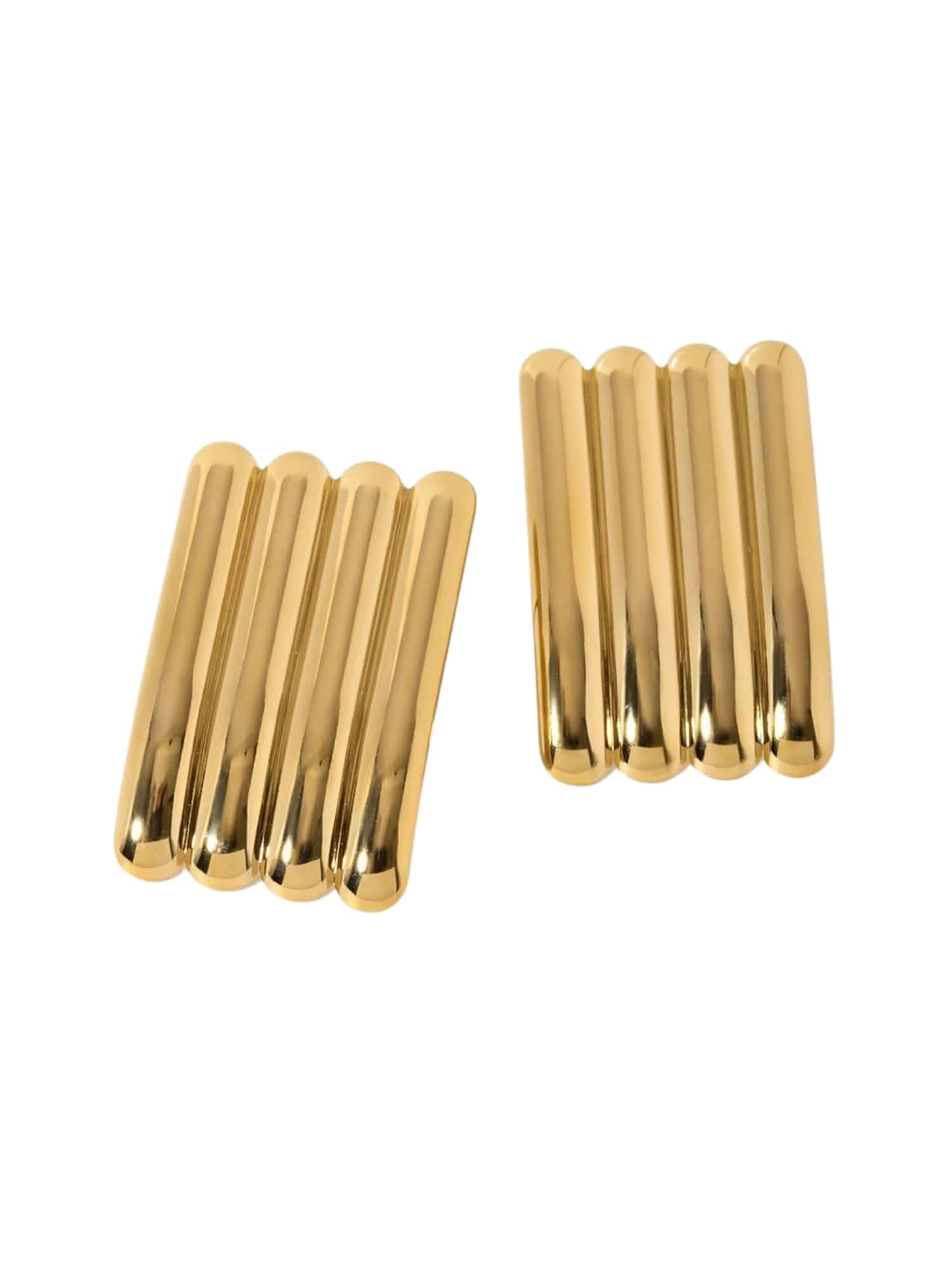 Gold Column Statement Earrings for Women – Bold Modern Dangle Earrings, Lightweight Gold Statement Jewelry for Everyday & Special Occasions