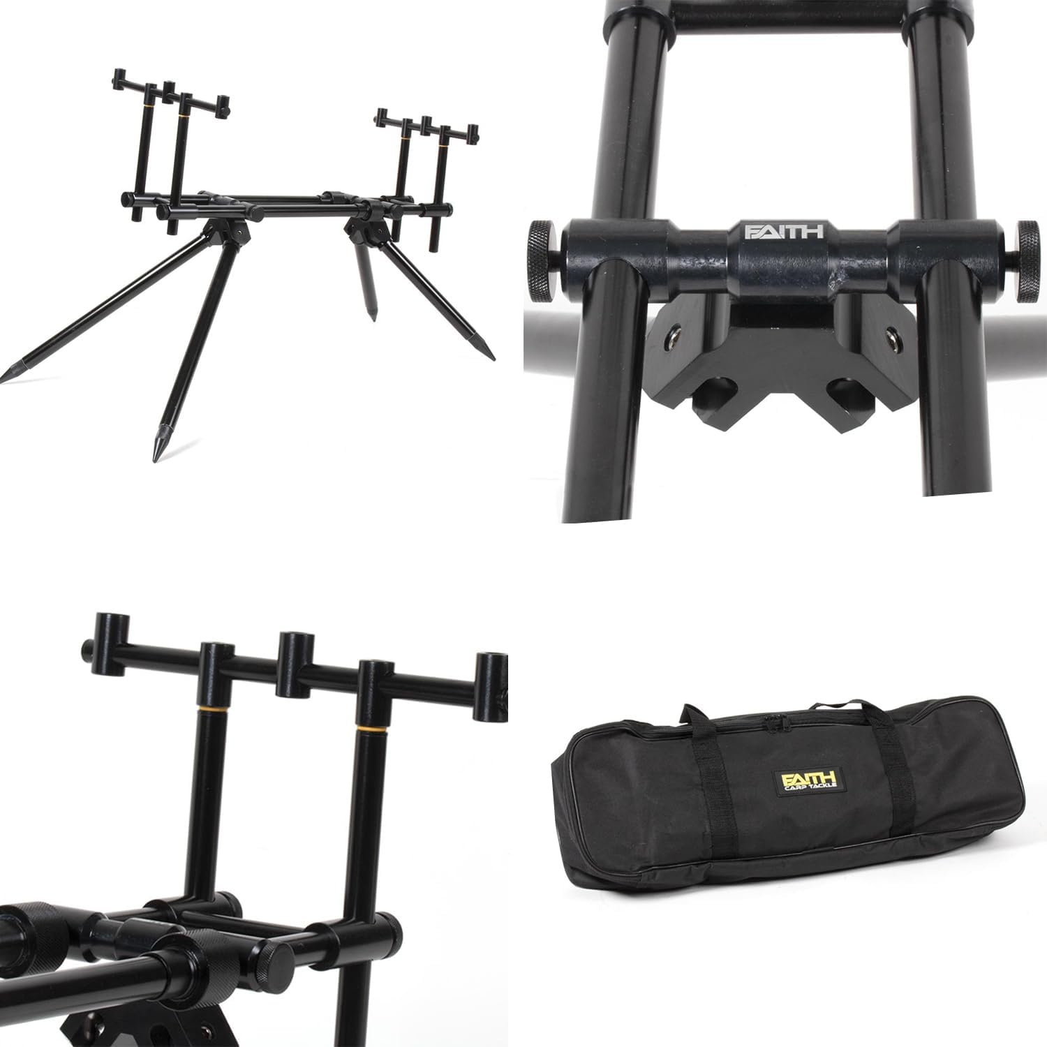Edition VX3 - Rod pod leggero e regolabile - Compatto e resistente - Facile da montare - 3 canne - Borsa per il trasporto inclusa - Perfetto per brevi sessioni notturne e diurne