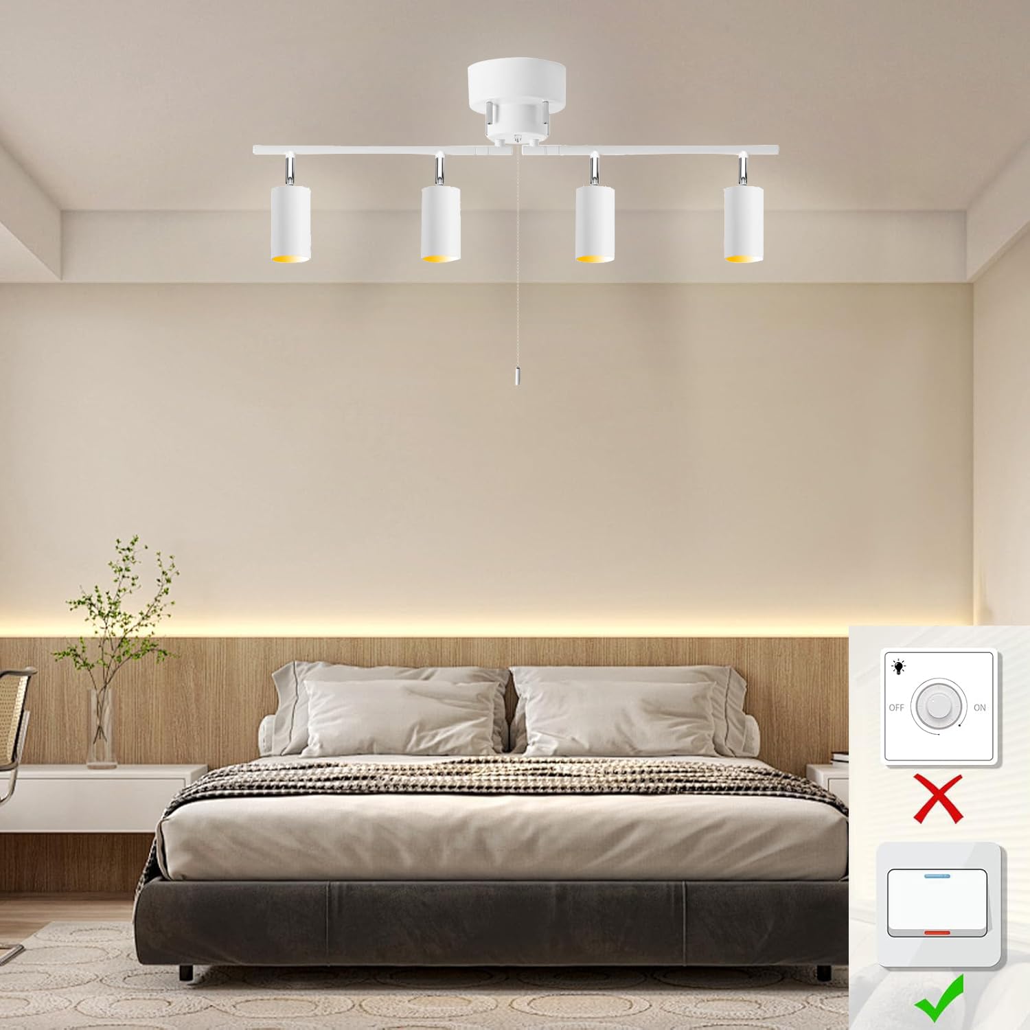 Amazon | シーリングライト 4灯GU10 LED電球60W形内蔵付き リモコン
