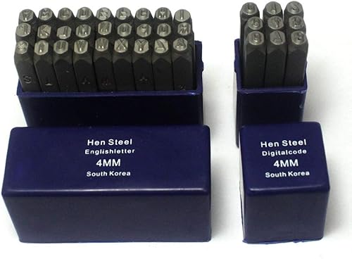 Vista 10 de Oudtinx Juego de sellos de números y letras (36 piezas de punzón/A-Z y 0-9) metal de acero al carbono endurecido de grado industrial, caracteres