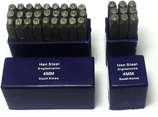 Oudtinx Number and Letter Stamp Set (36 Piece Punch Set/A-Z & 0-9) Industrial Grade Hardened Carbon Steel Metal - 5/32" (4mm) Characters - Perfect for Imprinting Metal, Wood, Plastic, Leather, More!