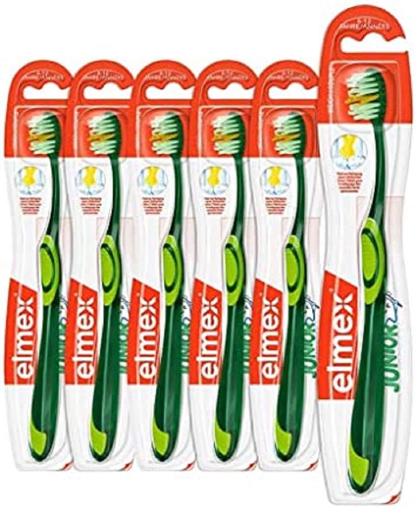 Brosses à dents Elmex Junior 6-12 ans - Pack de 6 couleurs assorties