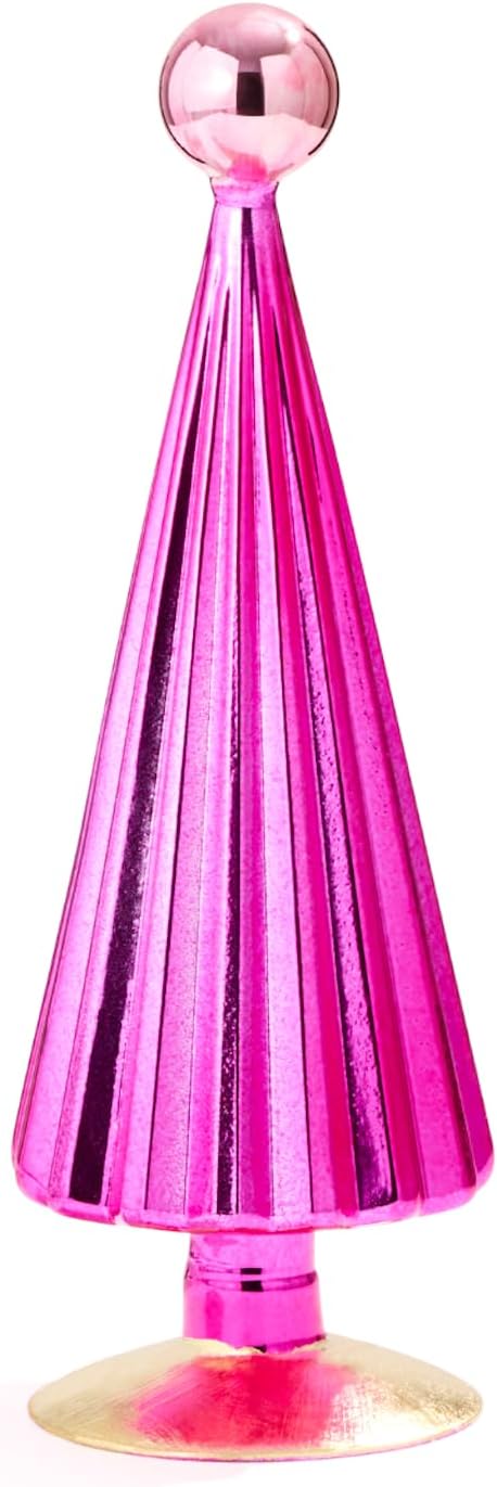 Red Carpet Studios Hand-Blown Glass Christmas Tree with Rhinestones, 15.75" - Medium, Gold