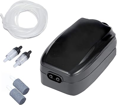 AQUANEAT Aquarium Air Pump, 100 Gal Fish Tank Air Pump, Hydroponic Oxygen Aerator with Airline Tubing, Bubbler Stones, Check Valve