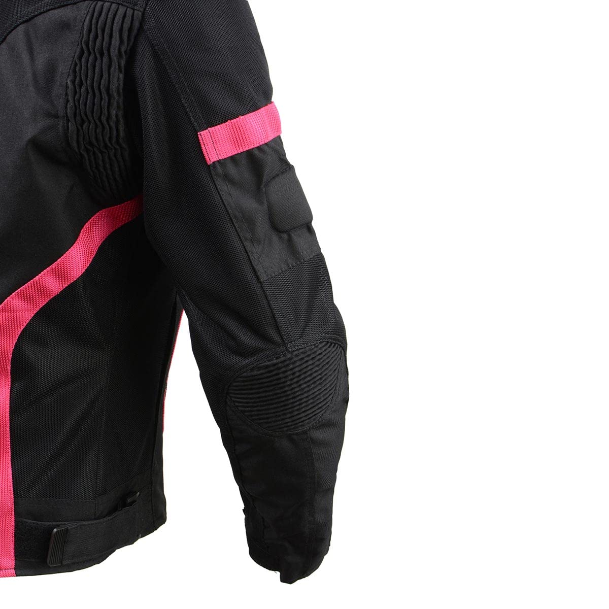 Milwaukee Leather MPL2794 Black and Pink Mesh Textile Armored Motorcycle Racer Jacket for Women - All Season Jackets — view 2