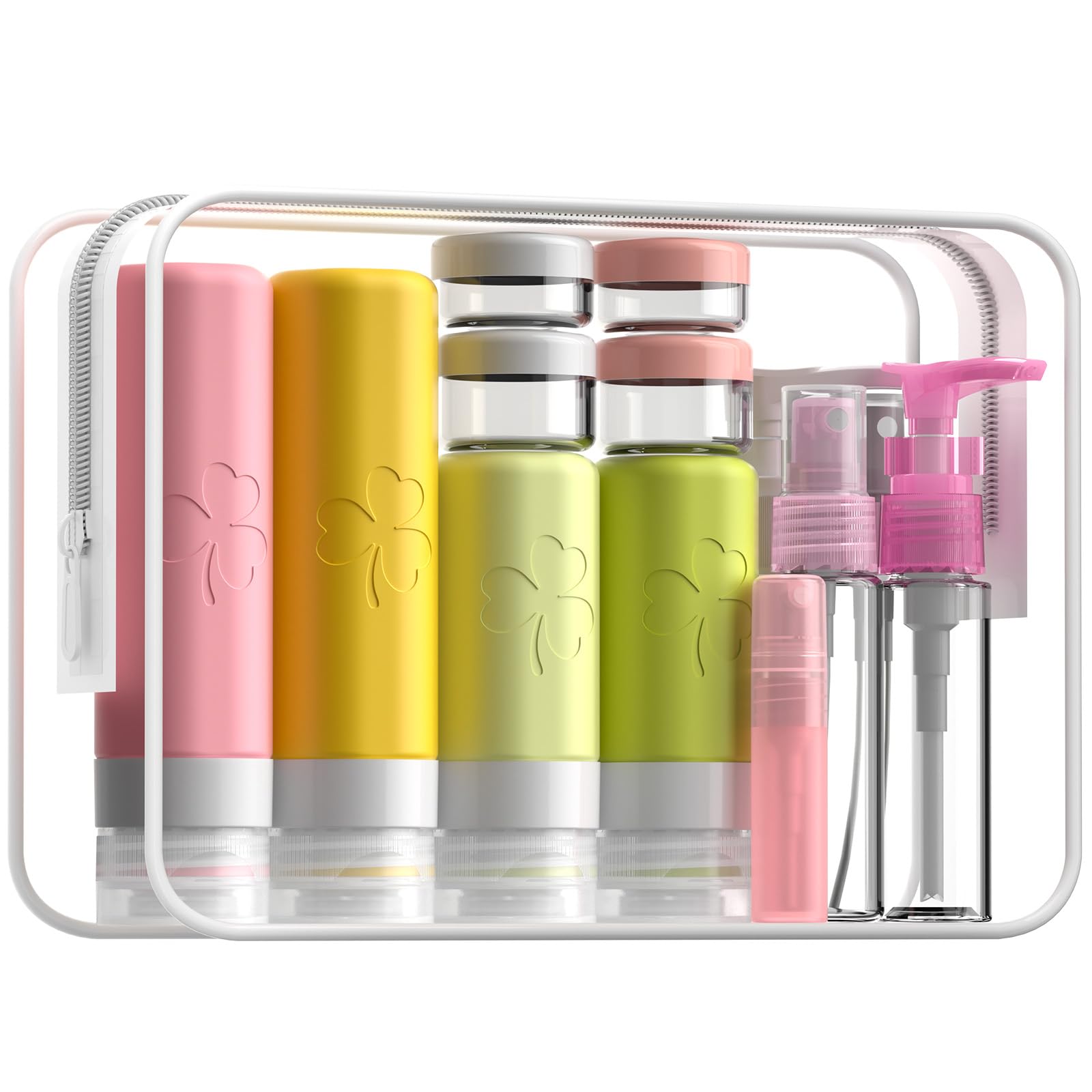 INSFIT 23 Stück Reiseflaschen Zum Befüllen, 90 ml und 60 ml Silikon Reiseflaschen Set, TSA genehmigte Reiseset Flüssigkeiten, Auslaufsichere Reisegröße Behälter Reise Gadgets