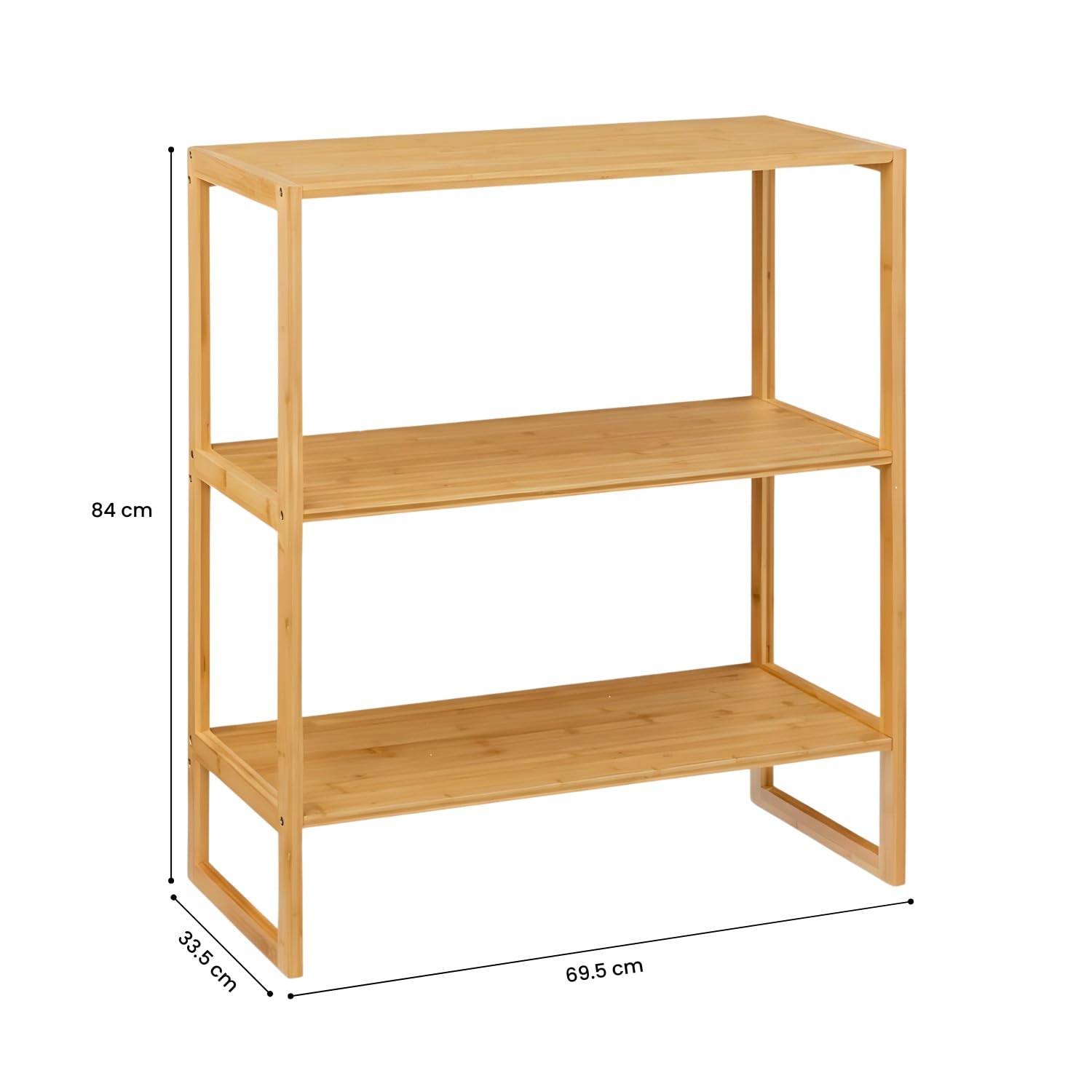 7H SEVEN HOUSE Modulares Regal aus Bambus mit 2 Ebenen, 84 x 69,7 x 20 cm, 7 Stück