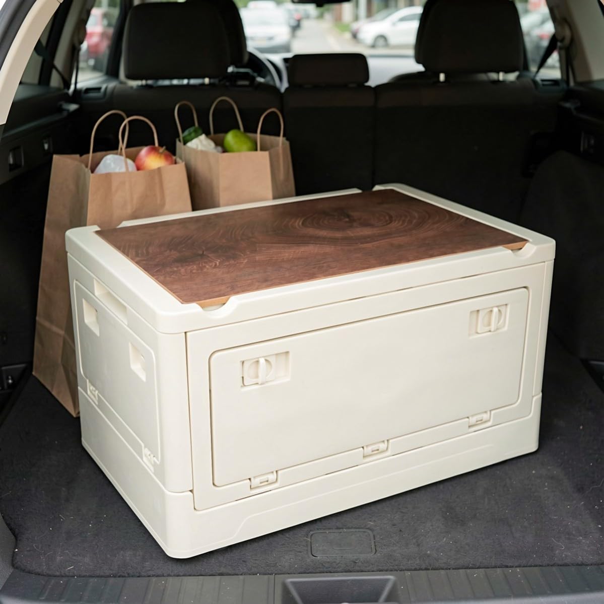 ABOOFAN Caja Plegable de Almacenamiento para Coche 23l de Plástico