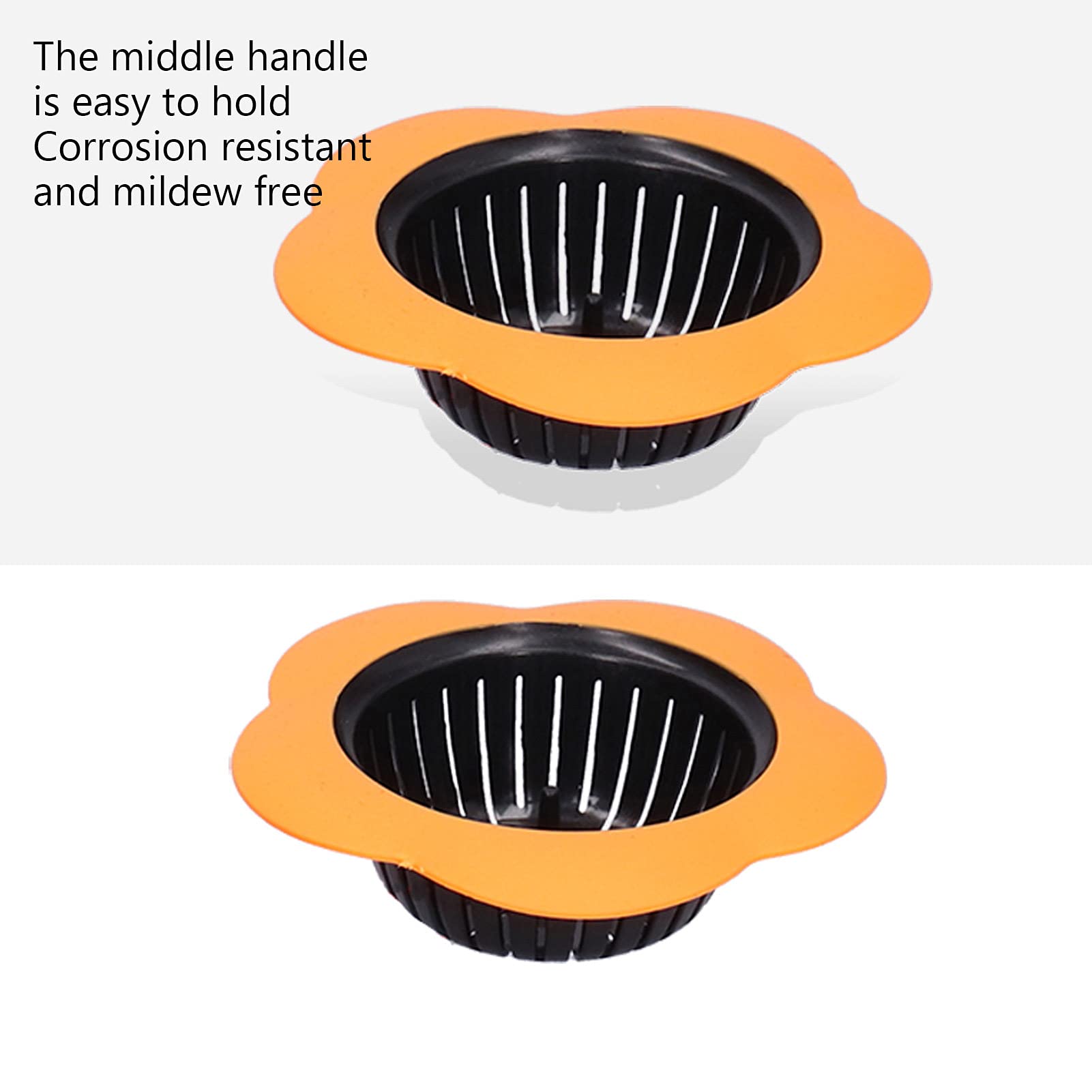 Bath Kitchen Sink Strainer – Drain Filter Basket With Hair Catcher, 11.5cm Diameter, Eco-Friendly PP+TPR