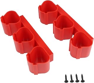 Battery Holder for Bosch 10.8V and 12V Tools, Battery Tool Storage Holders with Battery Slots, Plastic Dock Wall Mount Storage Rack with Screws for Tool Organization (Red)(Red)