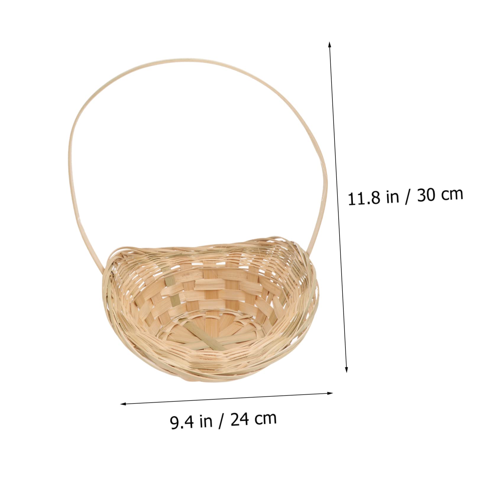 SHOWERORO Weaving Container Handmade Bamboo Basket 2pcs Fruit Basket Handles for Home - Image 3