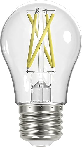 Satco S12401, transparente, base media, 3000K, 90 CRI, 120 voltios, bombilla LED A15 de 5 vatios