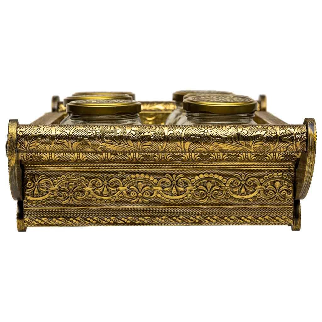 WANDERLUST DECO Bandeja de Metal repujado Color cobre 46x26x7
