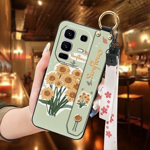 Phone Case Compatible with infinix Note50 Pro+/X6856, Shockproof Wrist Strap Dirt-resistant Wristband Ring Kickstand Back Cover 