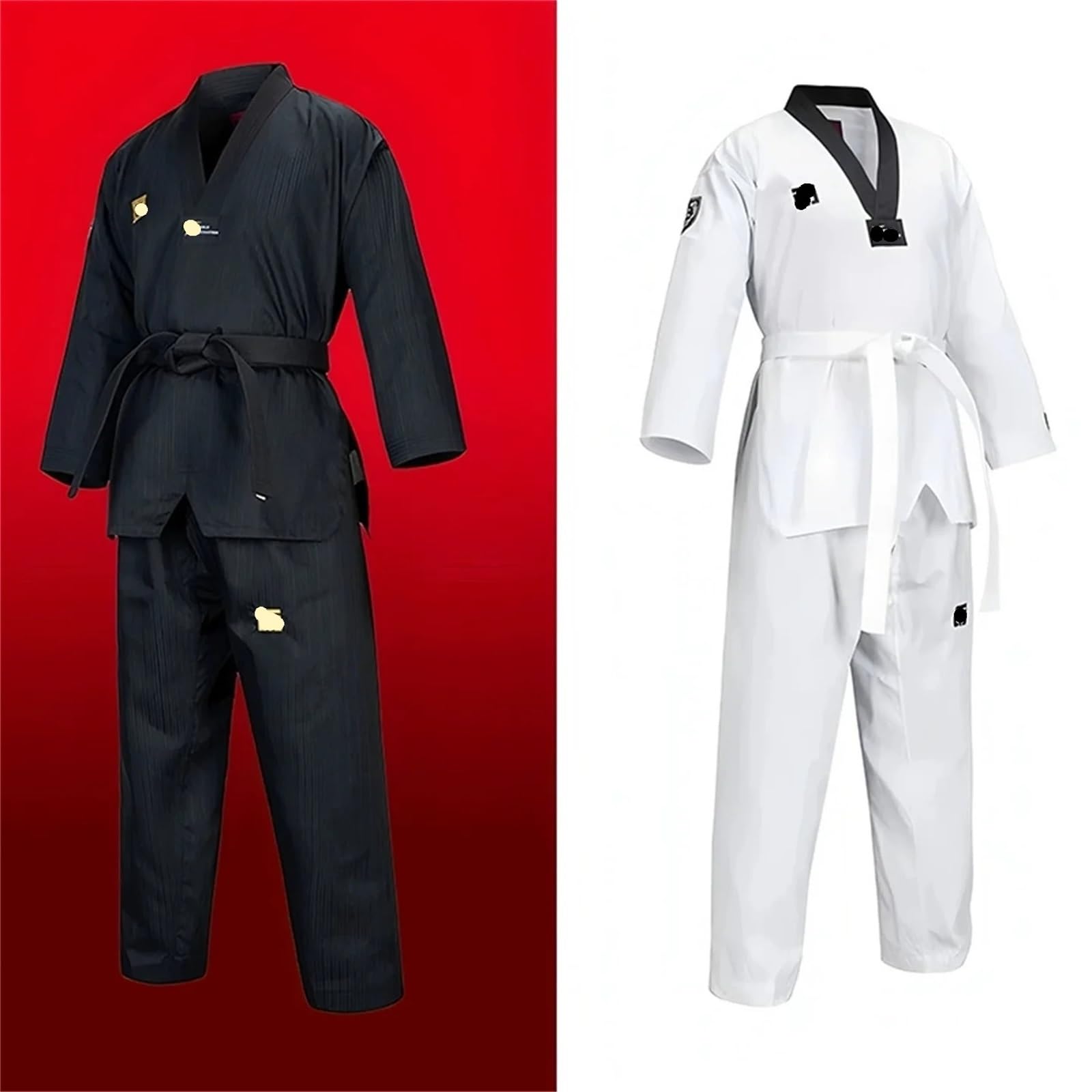 Kimono da Karate Tuta da Allenamento for Uniforme da Taekwondo(Black,180)