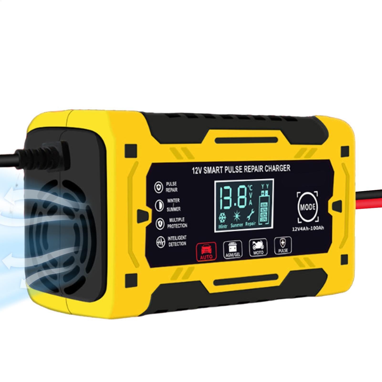 Cargador de coche 12V 6A Mantenedor Portátil De Batería Con Carga Lenta