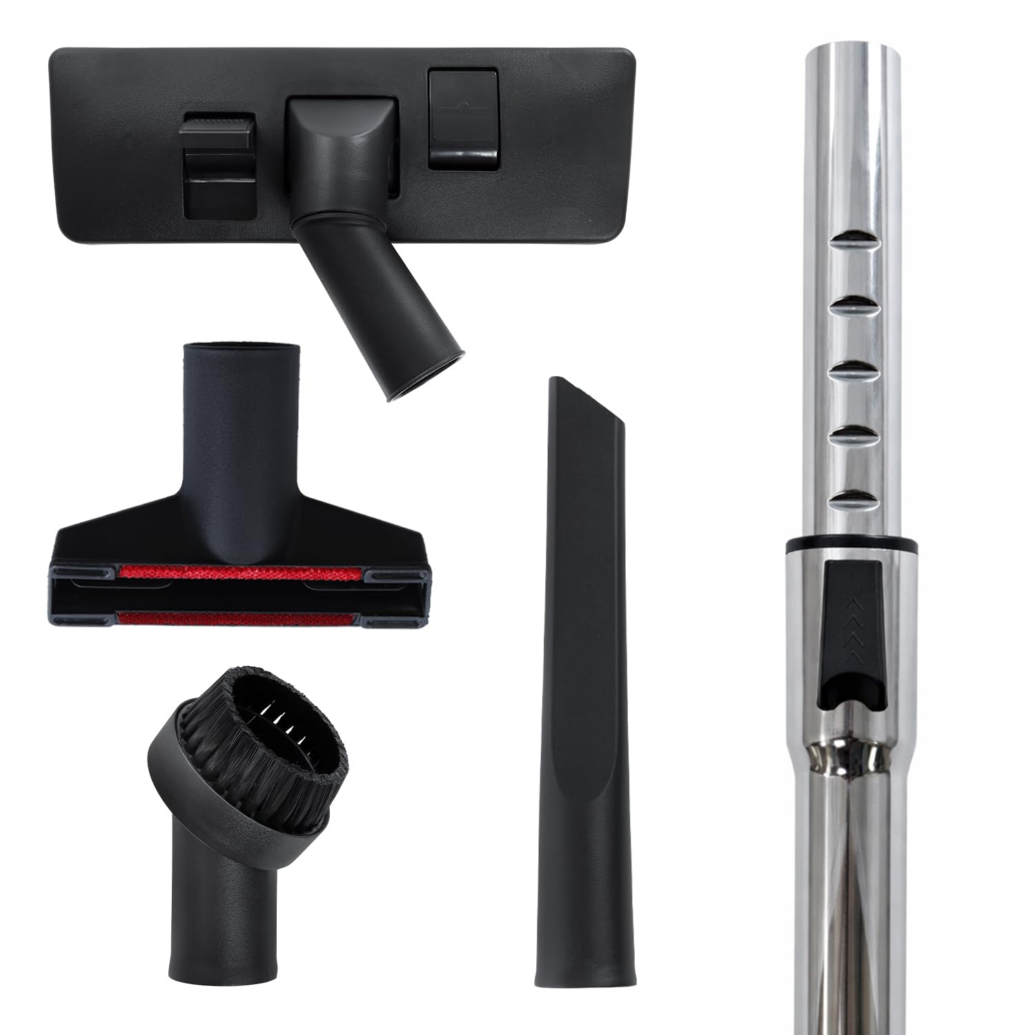 Reliapart Black Plastic Floor Nozzle & Tool Accessory Kit with Telescopic Extension Rod Tube (35mm) for Hoover Vacuum Cleaners – Multi-Surface Cleaning Head and Attachment Set