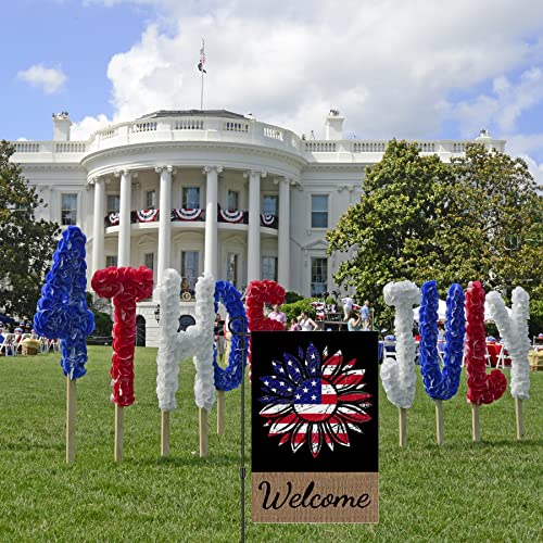 Patriotic Garden Flag 12X18 Inch, Double Sided Burlap Memorial Day Welcome Garden Flag 12 X 18, 4Th Of July American Independence Day Small Yard Flag For Outdoor Decorations [Flag Stand Not Included] #TOP5