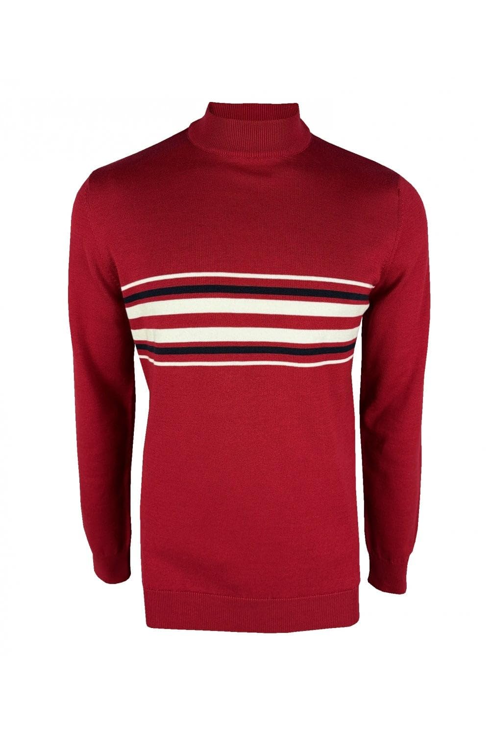 Ska & Soul Men's Blood 'Knebworth' Border Stripe Turtle Fine Gauge Ss/2560 Xxl